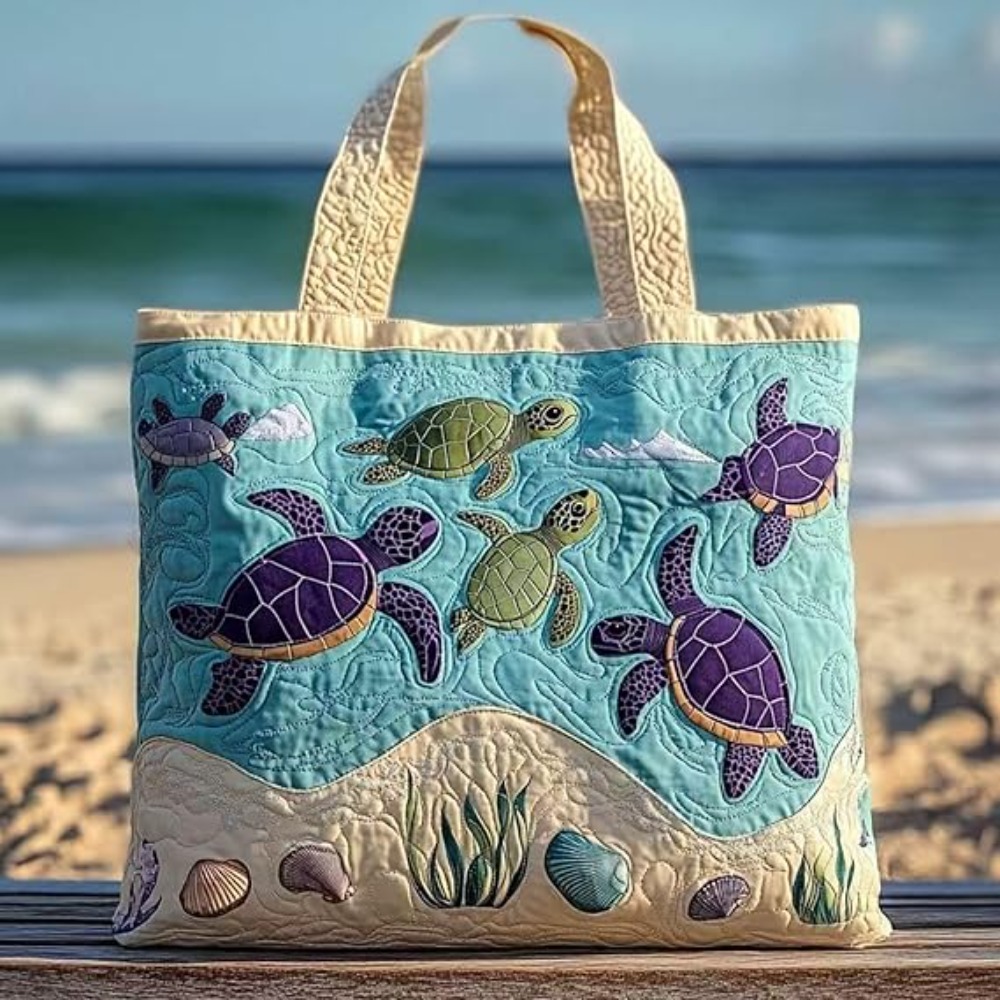3D Printing Quilting - حقيبة يد جديدة مبطنة بطبعة السلحفاة،