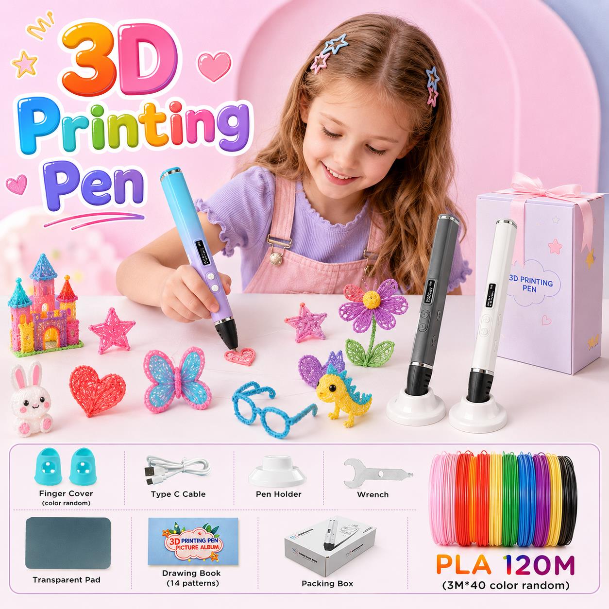 3D Printing Filament - قلم طباعة ثلاثية الأبعاد للأطفال مع