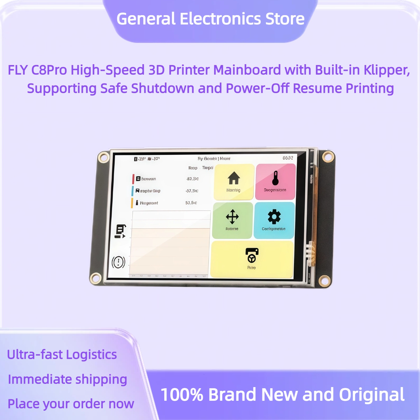 لوحة رئيسية لطابعة FLY C8Pro ث - مراجعة 3D Printing Klipper وسعره