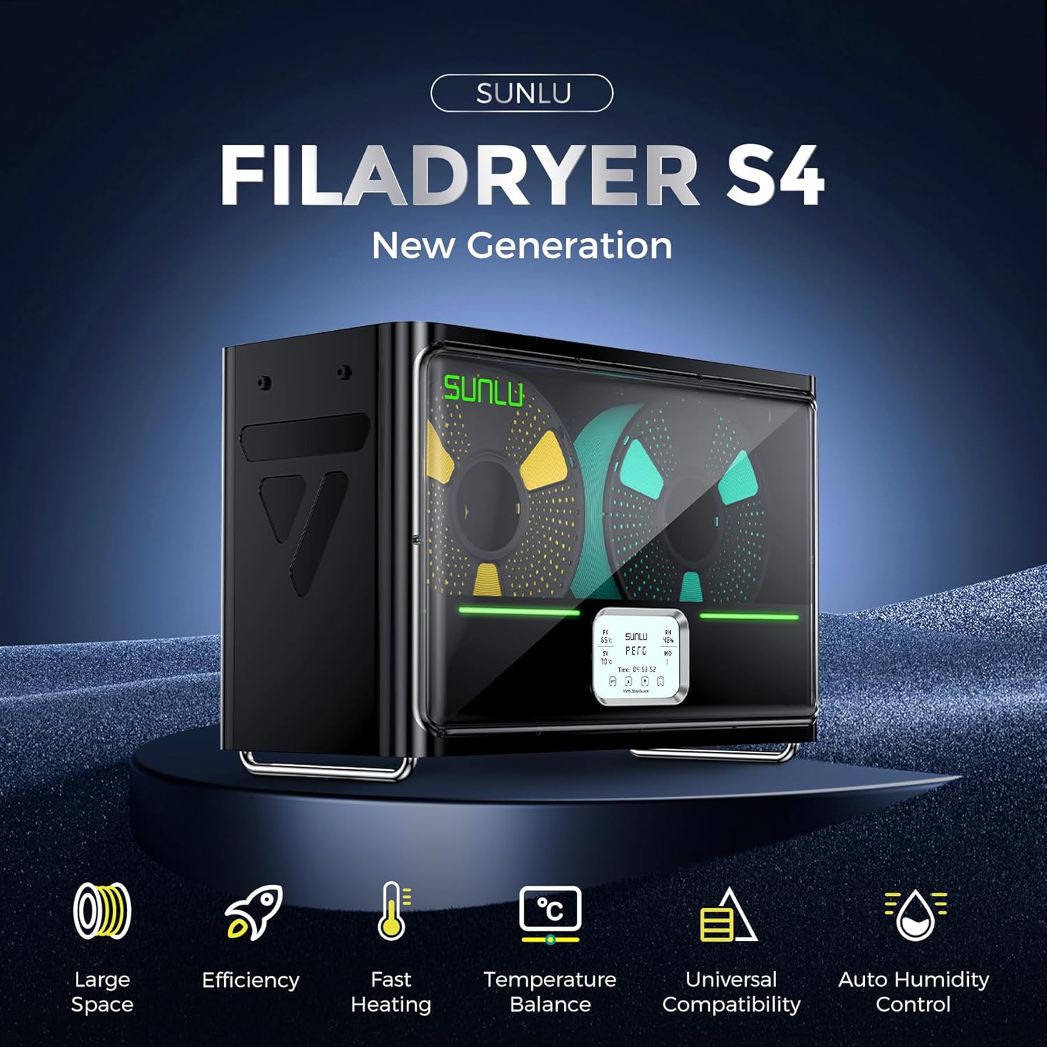SUNLU S4 صندوق مجفف خيوط 4 بكر - مراجعة 3D Printing Ptc وسعره